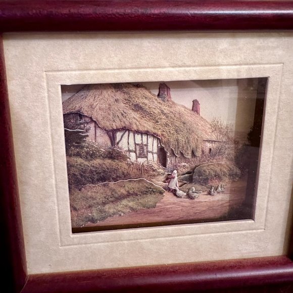 Vintage Pair of John Ellam Studios Framed De'coupage Art - Picture 11 of 15